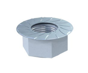 DADO FLANGIATO CON FERMO DI BLOCCAGGIO M8